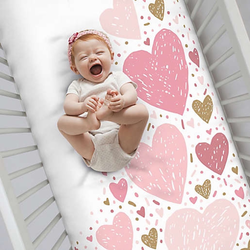 Love & Kisses Fitted Crib Sheet